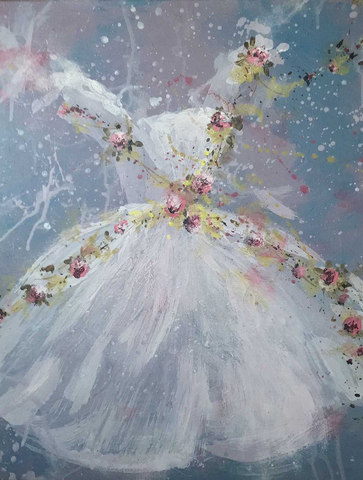 Expresive flowers on canvas